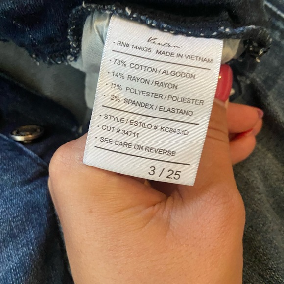 High rise frayed bottom skinny jeans - Picture 3 of 5